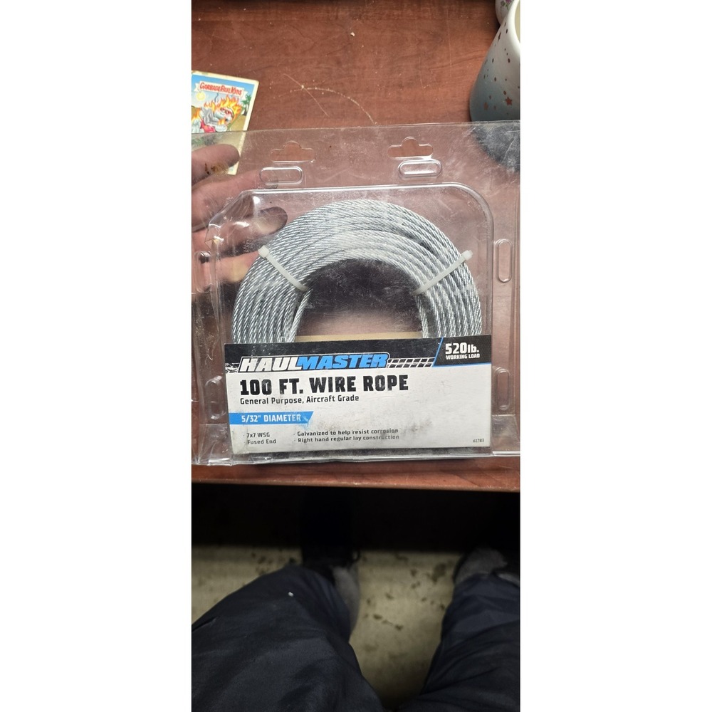 Haulmaster 100feet Wire Rope 5/32 7x7wsg Fused End Aircraft Grade